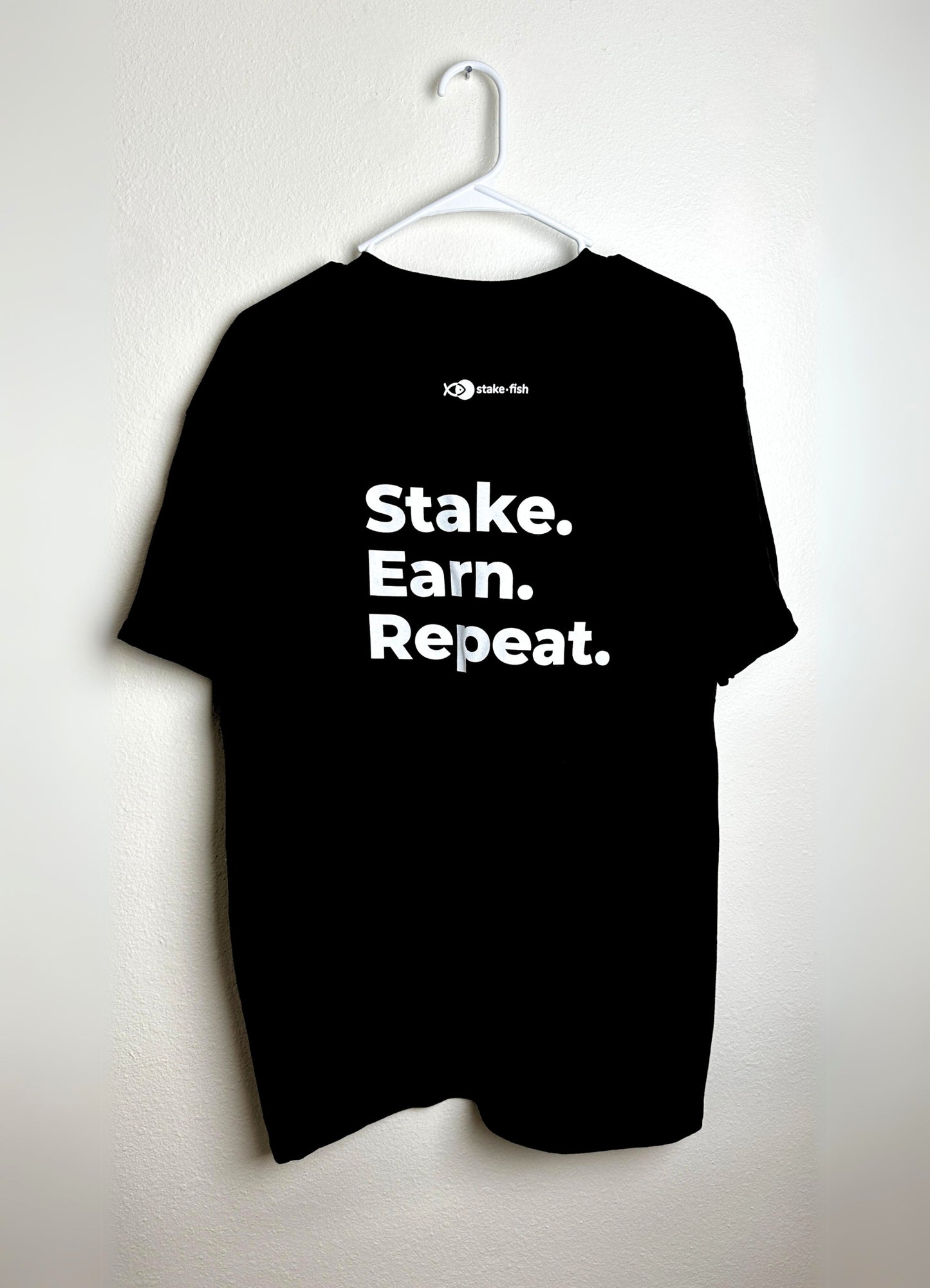 Stake. Earn. Repeat. Tee (Dark Mode)